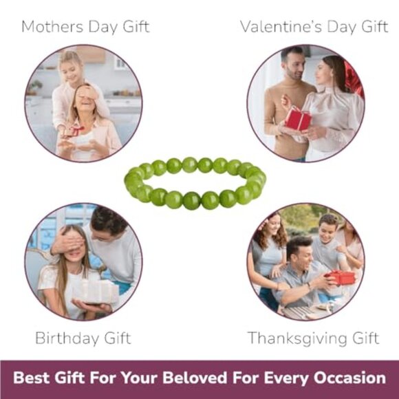 Natural Gemstone Beaded Bracelet Adjustable Size Elegant Minimal Chic Healing - Picture 7 of 8